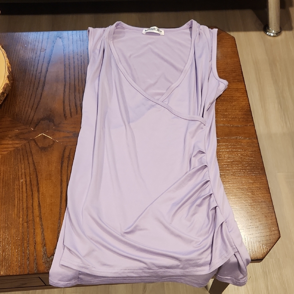 Lavender Sleeveless Wrap Top